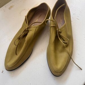 Intentionally Black Women’s chartreuse roman oxford Lace-Up Leather Shoes 39 8.5